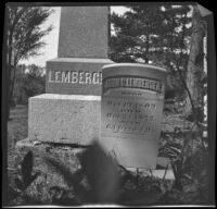 John G. Lemberger's gravestone, Burlington, 1900