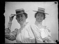 Two women smile at the camera, Santa Catalina Island, 1903