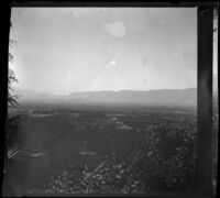 Orange groves and mountains viewed from a hillside, Redlands vicinity, 1899