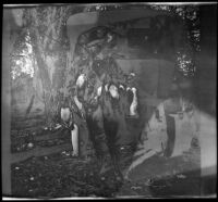 Billy MacNider poses with ducks and geese, Gorman vicinity, circa 1910s
