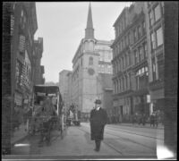 View of the Old South Meeting House from further down Washington Street, Boston, 1914