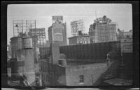 View of buildings from the Hotel Astor, New York, 1917