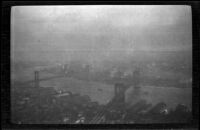 View of the Manhattan and Brooklyn Bridges from the Woolworth Building, New York, 1917