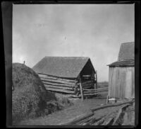 Original log cabin home of the Lembergers, Germanville, October 1900