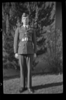 H. H. West Jr. poses wearing a uniform, Glendale, 1936