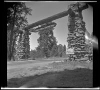 Worm's-eye view of the entryway to Grand Canyon National Park, Grand Canyon, 1942