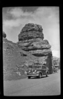 H. H. West's car entering Red Canyon on the way to Brice Canyon, 1942