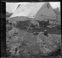 H. H. West's hunting party tent, as viewed from the side, San Diego County, about 1908