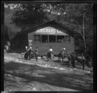 Visitors to Mount Wilson gather at Orchard Camp, Mount Wilson, 1909