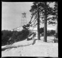 Telescopes on the summit of Mount Wilson in winter, Mount Wilson, 1909