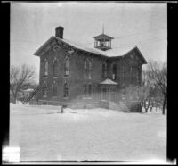 East Ward School in the snow, Red Oak, 1917