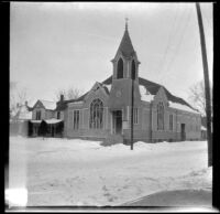 Presbyterian church in the snow, Red Oak, 1917