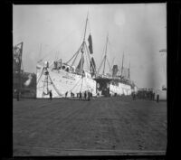 USAT Sheridan docked at the pier, San Francisco, 1898