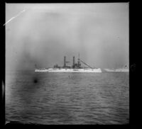 Battleship off the coast, San Francisco, 1898