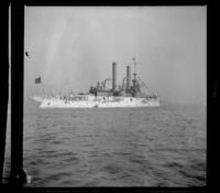 Battleship off the coast, San Francisco, 1898