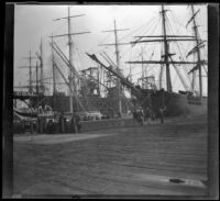 Ships in the wharf, San Francisco, 1898