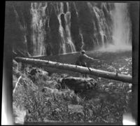 H. H. West fishing below Burney Falls, Burney, 1915