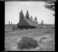 Lumber mill in Mono Mills standing in the distance, Mono Lake vicinity, 1913