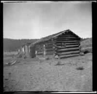 Thompson's log cabin, Owens River vicinity, 1913