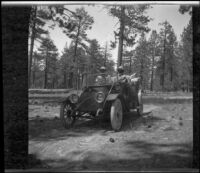 Dave F. and Isabelle Smith drive through the pines en route to Casa Diablo, Mono County, 1913