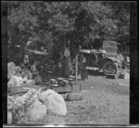 Nella West and Isabelle Smith in their camp near Cottonwood Creek, Inyo County, 1913