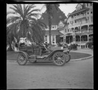 H. H. West's car parked in front of the Hotel del Coronado, Coronado, 1909