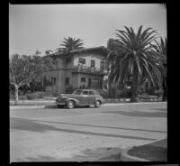 H. H. West's car parked in front of Wayne West's house, Santa Ana, 1942