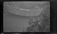 Santa Anita Dam, viewed from the trail above it, Monrovia, about 1935