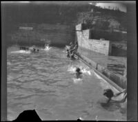 People swimming in a pool at Verdugo Estates, Glendale, about 1930