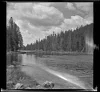 Man fishing in Fire Hole River, Yellowstone National Park, 1942