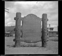 History of Oregon Trail historical marker, Meacham, 1942