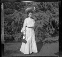 Georgia Harrington poses in Griffith Park, Los Angeles, about 1900