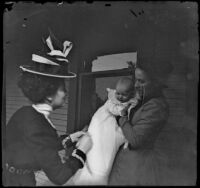 Sadie Russell holds her infant son, Millard Russell, while Margaret Russell stands nearby, Los Angeles, 1899
