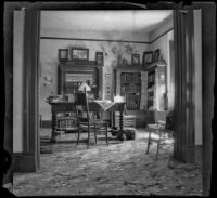 Library in the West's house at 240 South Griffin Avenue, Los Angeles, about 1899