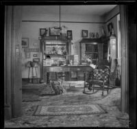 Library in the West's house at 240 South Griffin Avenue, Los Angeles, 1899