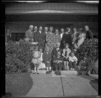 Whitaker family poses in front of H. H. West's house on Hobart Boulevard, Los Angeles, about 1925