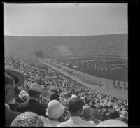 Athletes enter the stadium during the Opening Ceremony of the Olympic Games, Los Angeles, 1932