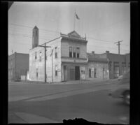 Fire Engine House on the corner of Pasadena Avenue and Avenue 19, viewed from the southwest, Los Angeles, 1940