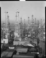 View of the Venice oil field, Los Angeles, circa 1930
