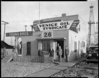 Venice Oil Syndicate office at the Venice oil field, Los Angeles, circa 1930