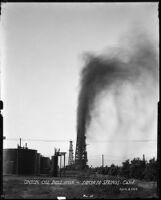Gusher from a Union Oil Company well, Santa Fe Springs, 1920-1929