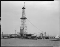 Petroleum Securities Burbank "No. 1" oil well at Kettleman Hills, Kings County, 1931-1932