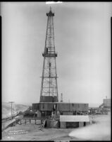 North American Oil derrick, Lake Elsinore vicinity, 1931