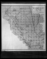 Plan showing the location of San Joaquin Valley Oil Fields, by Jas W. Beebe