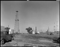 Oil well "Fourl" at the Playa del Rey Oil Field, Los Angeles, 1935