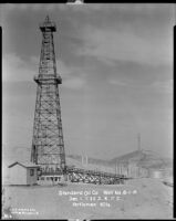 Standard Oil Co. oil derrick "No. 8-1-P" at Kettleman Hills, Kings County, 1931