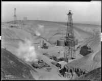 Union Oil derrick in the Kettleman Hills area, Kings County, 1931