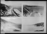 Four postcard Views of the coastline in Santa Monica Bay, 1910-1925