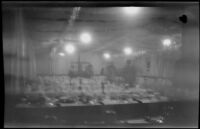 Interior of a mess hall at Fort Mears, decorated for Christmas, Dutch Harbor, 1942