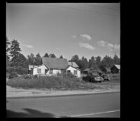 Frances Wells' duplex, viewed from across the street, Big Bear Lake, 1945